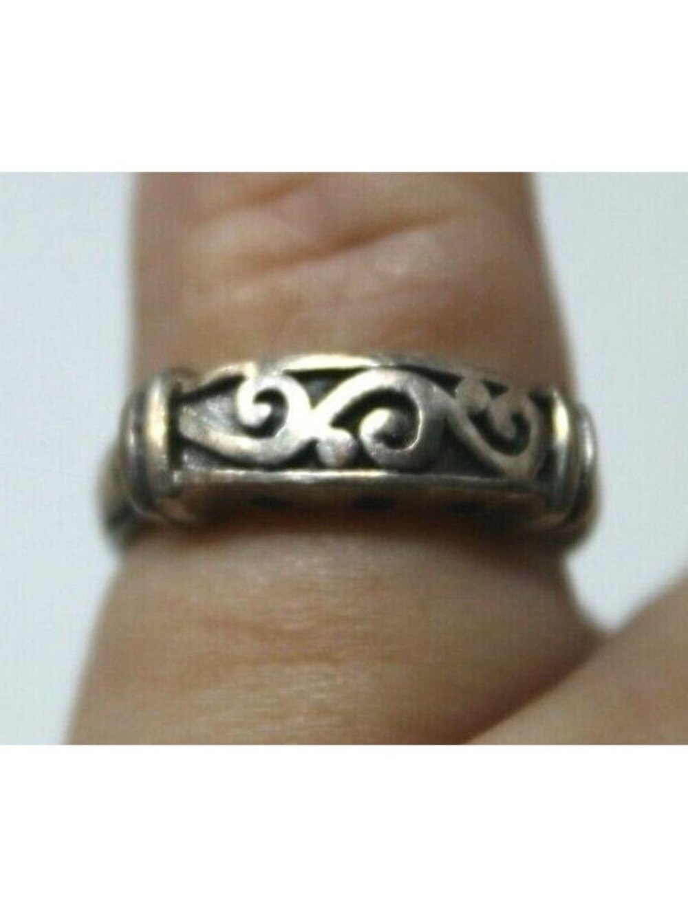 Vintage Sterling Silver Filigree Swirl Band Ring Size 5.5 3.6g Vintage   #RB7 - Picture 2 of 8